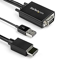 StarTech.com 6ft VGA to HDMI Converter Cable with USB Audio Support & Power - Analog to Digital Video Adapter Cable to Connect a VGA PC to HDMI Display - 1080p Male to Male Monitor Cable (VGA2HDMM2M)