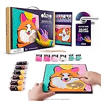 Colouring with Clay by Numbers Fox - 2D Wall Art Modelling Clay Arts and Crafts Set - Soothing Sensory Craft Kits for Kids Age 5 and Up - Safe Mess Free Air Dry Clay for Kids