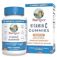 MaryRuth Organics Vegan Vitamin C Gummies | 2 Month Supply | Immune Support Supplement | Adults & Kids Vitamin C | Chewable Vitamin C Gummy Vitamins | Non GMO | Pectin Based | 60 Count
