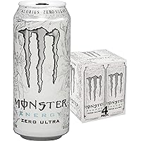Monster Energy Zero Ultra, 16 Fl Oz Cans, 4 Pack