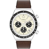 Timex Men's Q Chronograph 40mm Watch - Black Strap Black Dial Stainless Steel Case