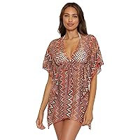 BECCA Sundown Crochet Knit Tunic, Plunge Neck, Casual, Beach Cover Ups for Women