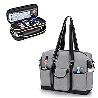 Damero Double Layer Stethoscope Case, Nurse Tote Bag for Work with Zip-Top Closure and Side Fasten Snaps for Home Visits, Clinical Study, Health Care