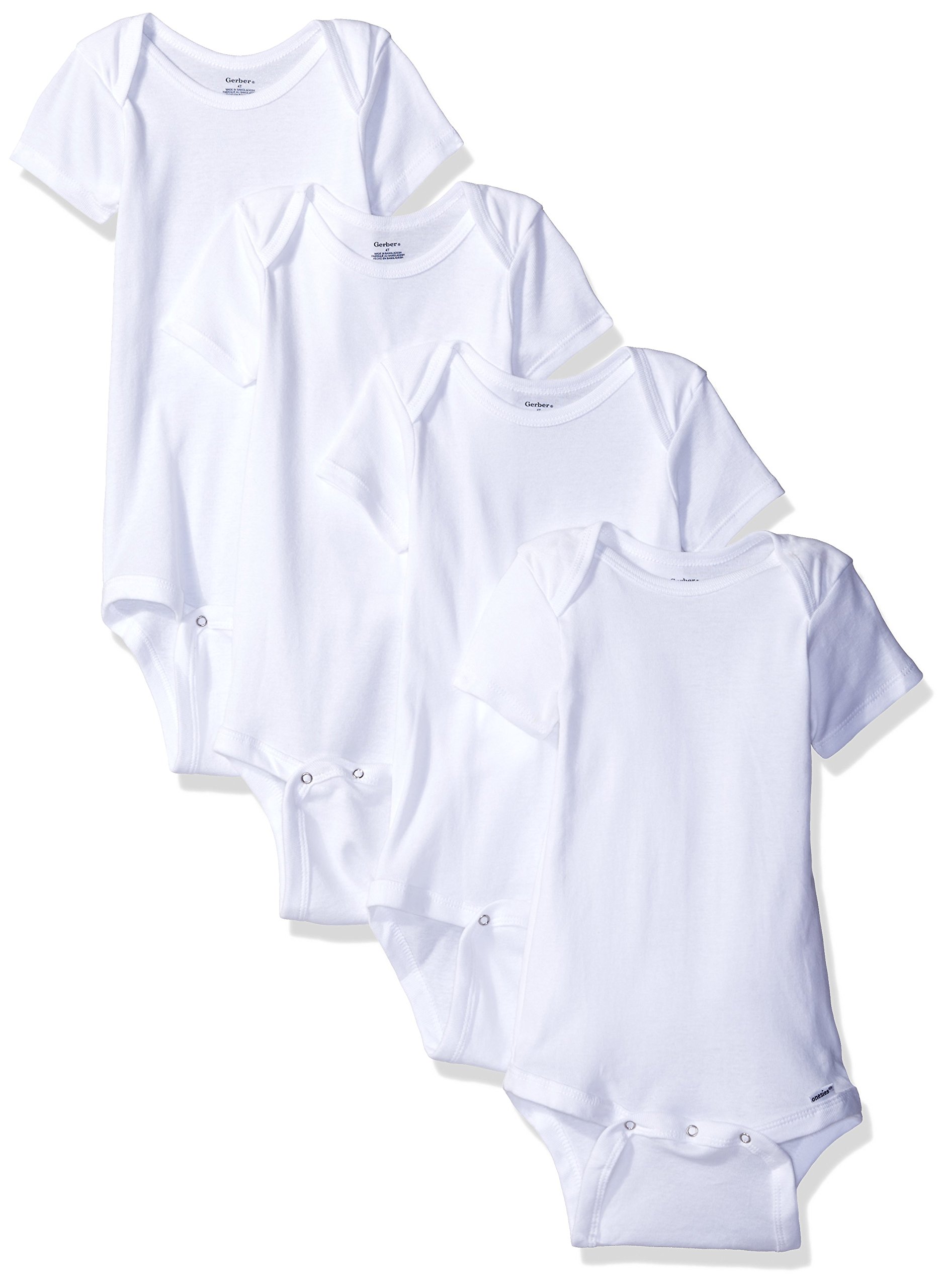 Gerber unisex-baby 4-pack Short Sleeve Onesies Bodysuits