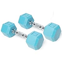 Color Coated Hex Dumbbell Weights with Contoured Chrome Handle