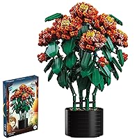 1614 Pcs Lantana Artificial Plant Building Set with Flowers, DIY Building Block Flowers Kit, Creative Building Project for Adults and Teenagers