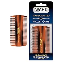 Wahl Beard & Mustache Wallet Comb for Men's Grooming - Handcrafted & Hand Cut with Cellulose Acetate - Smooth, Rounded Tapered Teeth - Model 3327