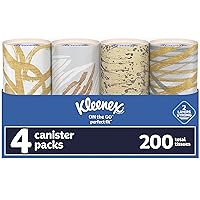 Kleenex Perfect Fit Facial Tissues, Car Tissues, 50 Tissues per Canister, 4 Count(Canisters)