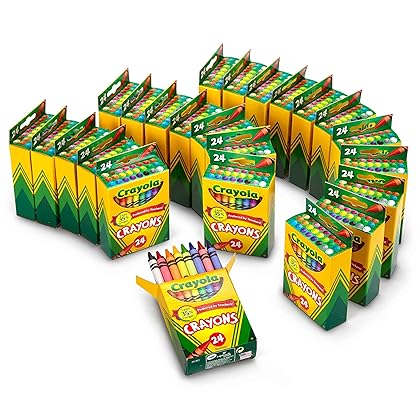 Crayola Crayons Bulk, 24 Crayon Packs with 24 Assorted Colors, School Supplies
