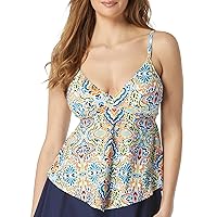 Coco Reef Gypsy Bra Sized Underwire Tankini Top — Flattering Flare Fit with Lace Up Back