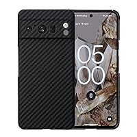 Carbon Fiber Ultra Thin Case for Pixel 8 Pro, Real Kevlar Aramid Fiber Made, Snap-on Back Cover Wireless Charging Friendly Black