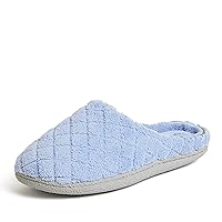 Dearfoams Women's Leslie Washable Memory Foam Terry Clog with Wide Widths Slippers