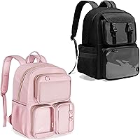 Ita Bag Pin Display Backpack with Inserts for Pins, Kawaii Aesthetic Backpack with Laptop Sleeve for Cosplay and Concert