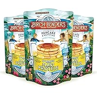Birch Benders Plant Protein Pancake & Waffle Mix, Vegan, 9 g Plant-Based Protein, Whole Grains, Just Add Water 14 oz (Pack of 3)