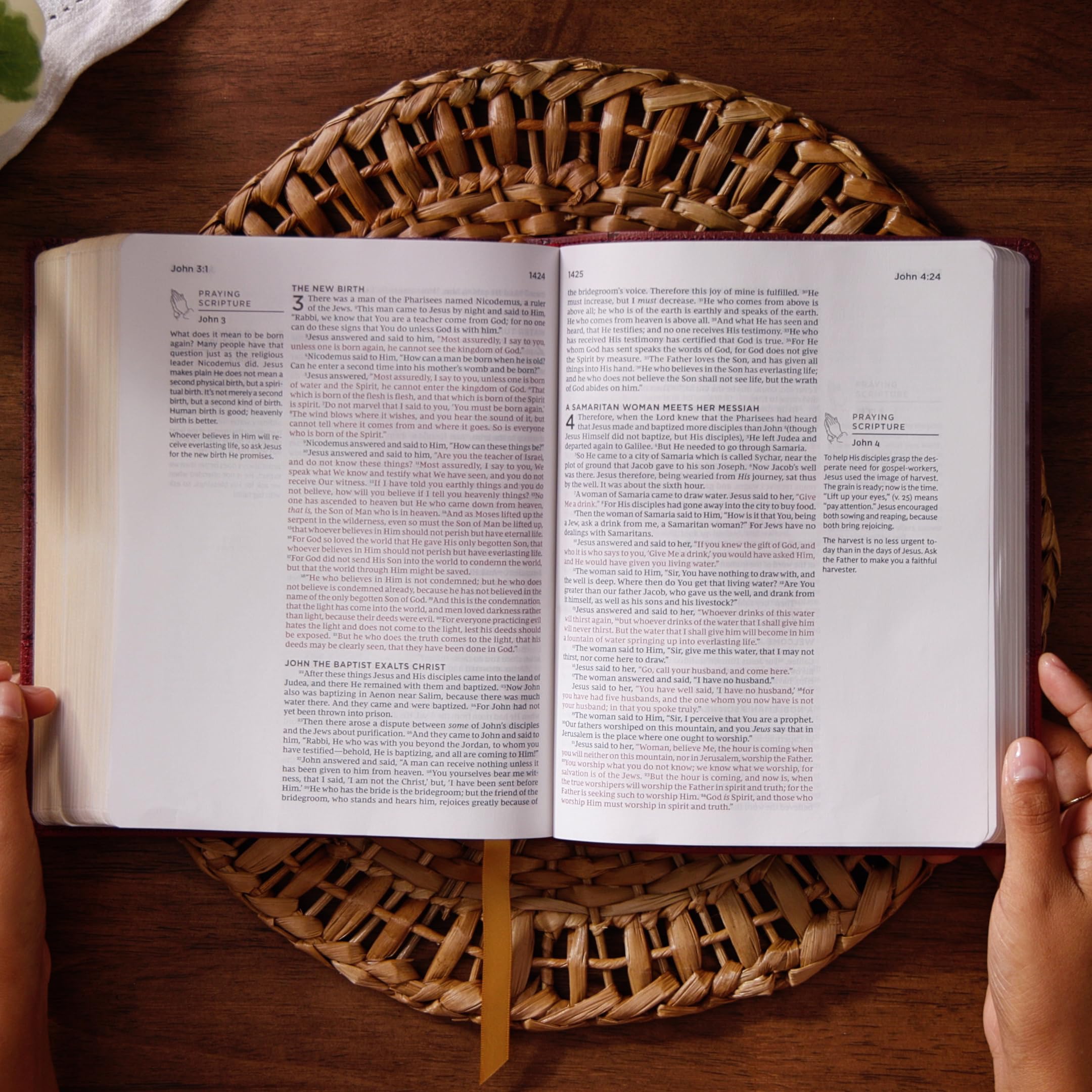 The Prayer Bible: Pray God’s Word Cover to Cover (NKJV, Burgundy Leathersoft, Red Letter, Comfort Print)