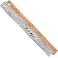Metal Ruler 12 Inch - Stainless Steel Metal Ruler with Cork Backing - Premium Steel Straight Edge 12 inch Metal Ruler - Flexible Stainless Steel Ruler - Imperial and Metric Ruler