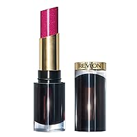 Revlon Lipstick, Super Lustrous Glass Shine Lipstick, High Shine Lipcolor with Moisturizing Creamy Formula, Infused with Hyaluronic Acid, Aloe and Rose Quartz, 004 Cherries in the Snow, 0.15 Oz