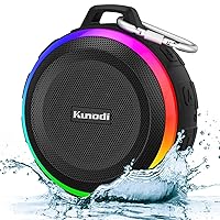 Bluetooth Shower Speaker with IPX7 Waterproof, Dynamic Lights, Crisp Clear Sound, True Wireless Stereo, Clip Portable for Pool Beach Boat Kayak Float Golf Gift