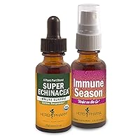 Super Echinacea Kit - Includes Organic Super Echinacea Liquid Extract, 1 Ounce & Herbs on The Go: Immune Season Portable Spray, 1 Ounce