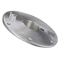 Attwood SP-68914 Wedge 2-Inch Base Plate, Round, 9-Inch Diameter, Brushed Aluminum, Extends 2 Inches Below Deck