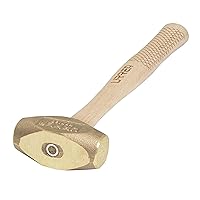 URREA Sledge Hammer - 54-Ounce Brass Head Drilling Hammer with Forged Striking Head & Hickory Wood Handle - 1432