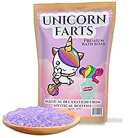 Unicorn Farts Bath Soak - Great Gag Gift for Unicorn Collectors - Stocking Stuffers for Kids - Vanilla Bath Salts for Relaxation - Fun Fizzy Bath Salts