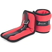ProsourceFit Ankle/Wrist and Arm/Leg Weights Set of 2, Adjustable Strap 1 lb-5 lb, Adjustable Weight 10 lb for Men and Women