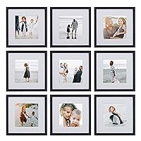 SHEFFIELD HOME 9 Piece Gallery Wall Frame Set, 12x12 in. Matted to 8x8 in. (Matte Black)