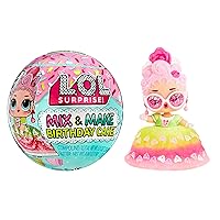 LOL Surprise Mix & Make Birthday Cake Tots with Collectible Doll, DIY Cake Dress, Cake Making and Decorating, Ingredients and Glitter Sprinkles, Cake Dress Doll- Great Gift for Girls Age 3+