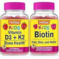 Vitamin D3+K2 Kids + Biotin Kids, Gummies Bundle - Great Tasting, Vitamin Supplement, Gluten Free, GMO Free, Chewable Gummy
