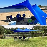 Shades - Giant Windproof Portable Shade - 15' x 15' - Sturdy - Customizable - Pop Up Canopy Tent for Beach/Lake/Camping