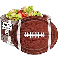 80 PCS Football Oval Paper Plates Large 11” Disposable American Rugby Sport Platters, Touch Down Boy Birthday Theme Party Heavy Duty Dish Tray for BBQ Gathering Picnic Carnival Dinner Party Tableware