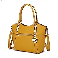 MKF Collection Signature Tote Bag for Women, Vegan Leather Handbag, Crossbody Top-Handle Ladies Shoulder Bag Purse
