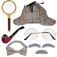 6 Pieces Detective Costume Detective Outfit Detective Costume Accessories Detective Hat Detective Prop Halloween