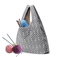 YARWO Knitting Yarn Bag, Tote Bag for Knitting Needles, Yarns and Unfinished Project, Chevron (Bag Only, Patented Design)
