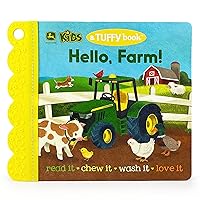 Tuffy John Deere Kids Hello, Farm! - Washable, Chewable, Unrippable Pages With Hole For Stroller Or Toy Ring, Teether Tough (A Tuffy Book) (John Deer Kids: A Tuffy Book)