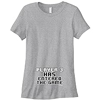 Threadrock Women's Player 3 Has Entered The Game Pregnancy Reveal T-Shirt