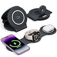 3 in 1 Charging Station for Apple Multiple Devices, Foldable Travel Wireless Charger 18W for iPhone 15 14 13 Pro Max Plus &Apple Watch Series/Airpods
