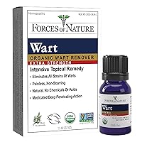 Forces of Nature -Natural, Organic Wart Extra Strength Remover (11ml) Non GMO, No Harmful Chemicals, Nontoxic -Eliminate Planter, Facial, Flat, Body, Hands, Fingers and Foot Warts at the Root