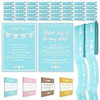Party Hearty Funny Baby Shower Games for Boy, Set of 2: How Big is The Baby Bump & Don't Say Baby, Blue