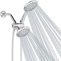 Homewerks HS30-C525CH 5-Setting Dual Shower Head, Handheld and Fixed Shower Head Combo Kit, Luxurious Air Infused High Pressure Water Flow 2.5 GPM Chrome Finish