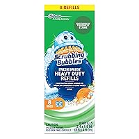 Flushable Toilet Wand Refills, Fresh Brush Heavy Duty Toilet Cleaner Refill Pads, Cleans Limescale & Fights Odors, Citrus Scent, 8 Count, Pack of 1