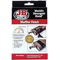 J-B Weld Fiberglass Muffler Patch Kit, Heat Resistant, 20 min Cure, for Autotive and Machine Parts Repair, Multicolor, 39205