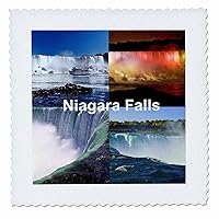3dRose qs_21724_3 Niagara Falls Collage Quilt Square, 8 by 8-Inch