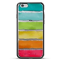 Colorful Painted Lines Design Chrome Series Case for iPhone 6/6S Plus - Titanium Black