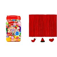 1200pcs pom poms+200pcs red Pipe Cleaners, Art and Craft Supplies