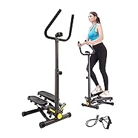 Twist Stepper with Resistance Bands, Stepper Machine with 300LBS Weight Capacity, Mini Stepper for Full Body Workout, Adjustable Step Height, Smooth and Quiet, Step Machine for Men Women