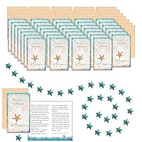 Smiling Wisdom - Bulk 30 Sets - Starfish Story You Make a Difference - Employee Appreciation Mini Greeting Card and Keepsake Gift Sets - 90+ Pieces (Starfish - Kraft Envelopes)