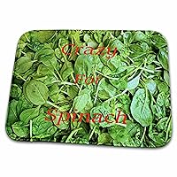 3dRose Image of Bed Of Spinach With Crazy For Spinach On Photo - Dish Drying Mats (ddm-310008-1)