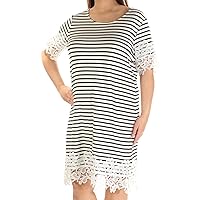 Tommy Hilfiger Womens Lace-Trim Shirt Dress
